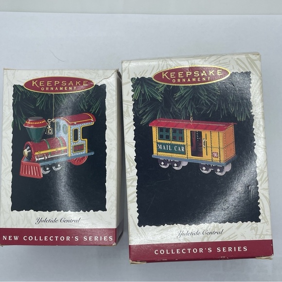 Hallmark Keepsake Yuletide Central Collector’s Series 94-96 Locomotive Mail Car - Picture 1 of 15